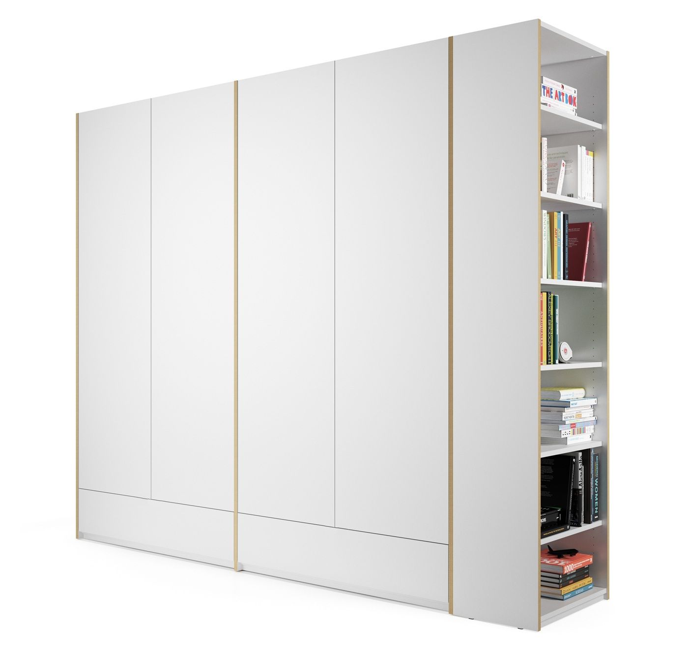 MODULAR PLUS wardrobe combination double wardrobe with 2 drawers and add-on wardrobe right Müller Möbelwerkstätten