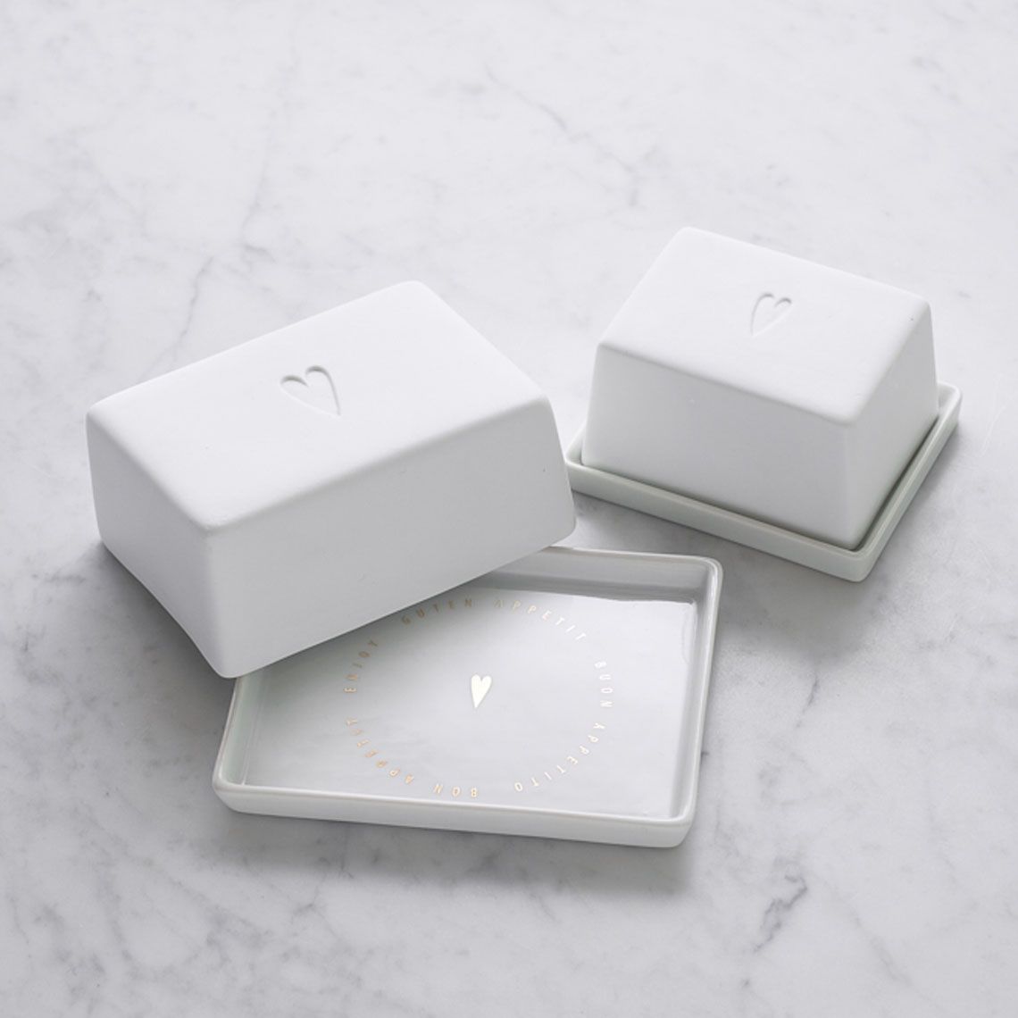 Bon Appetit Heart Butter Dish Wheels