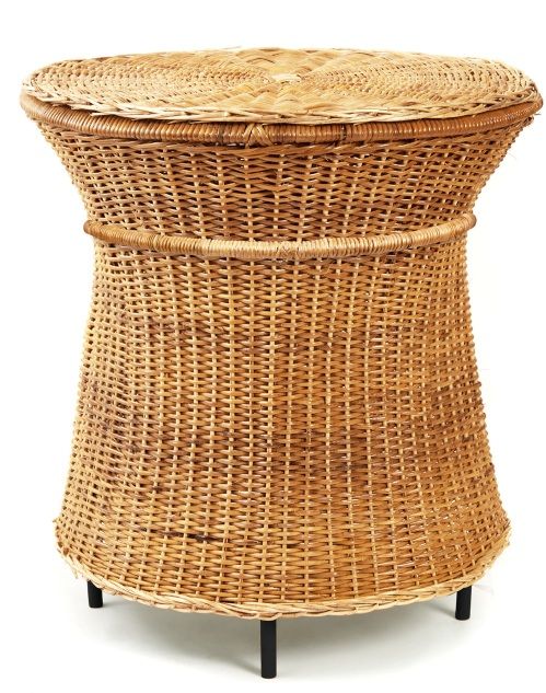Caribe Natural Tall Side Table Outdoor ames Raw natural material / Black