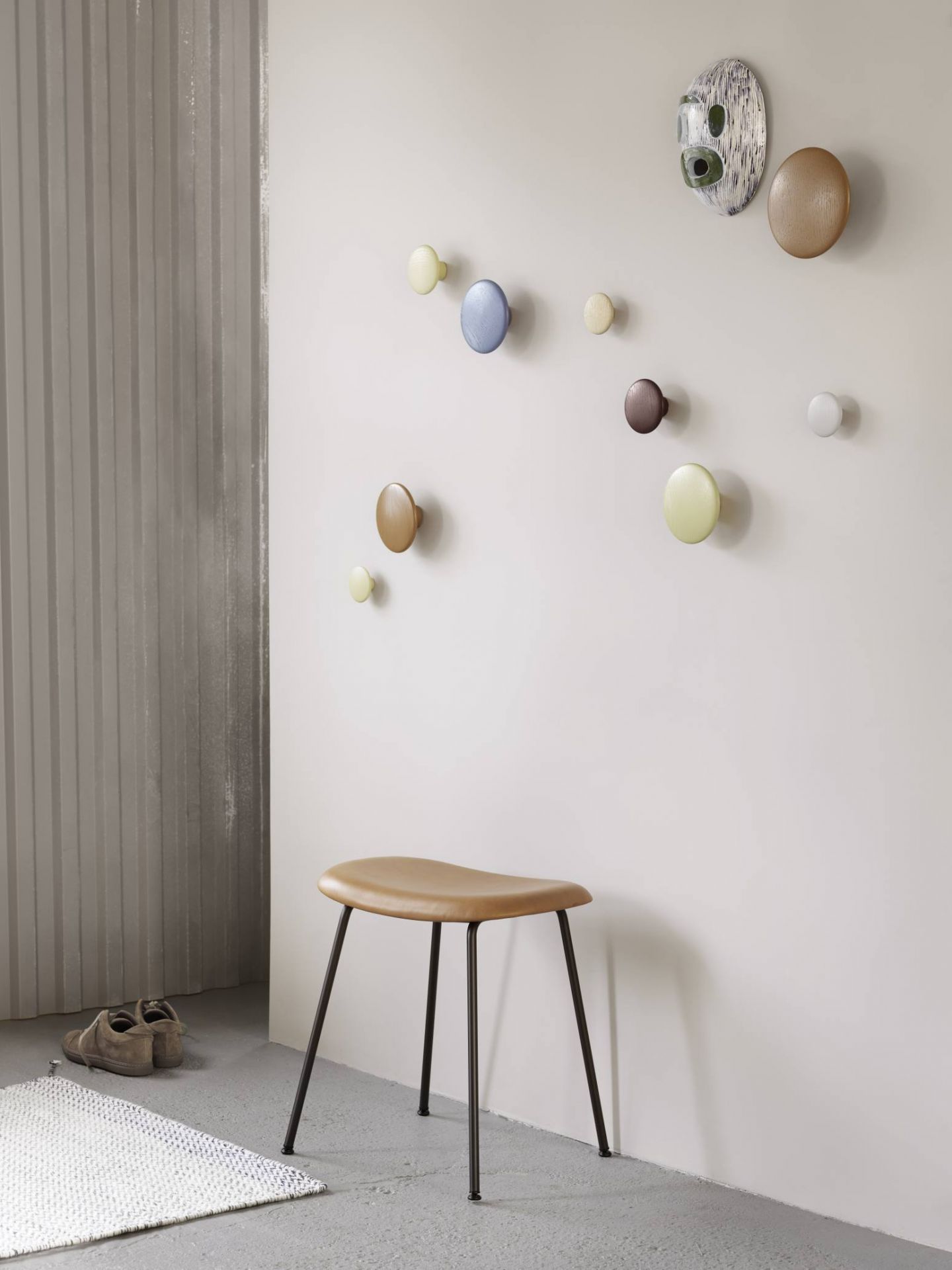  The Dots Large Wood WHITE Coat Hook Muuto SINGLE PIECE
