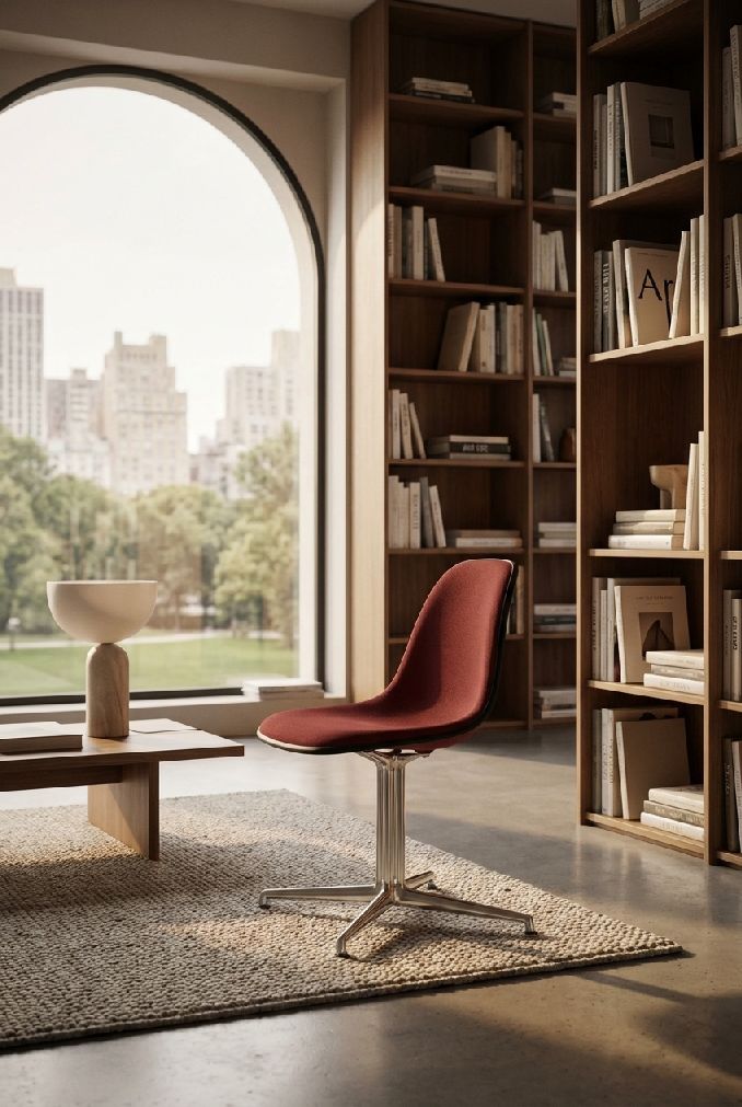 Eames Plastic Side Chair DSL RE Fully Upholstered Chair Vitra