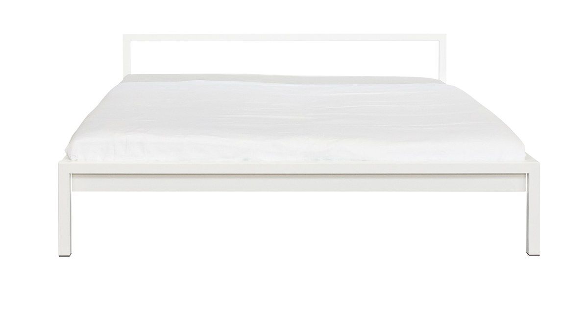 Pure powder-coated steel bed White 200 x 200 cm Hans Hansen