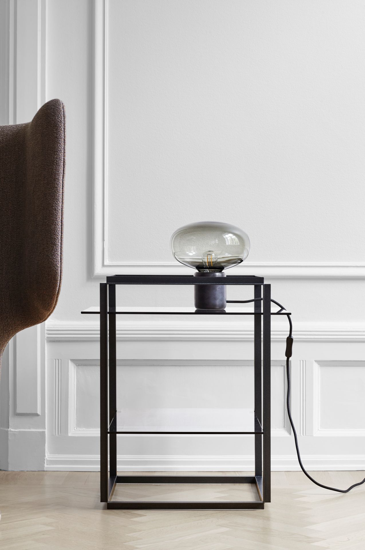 Karl-Johan Table lamp New Works oak / opal glass