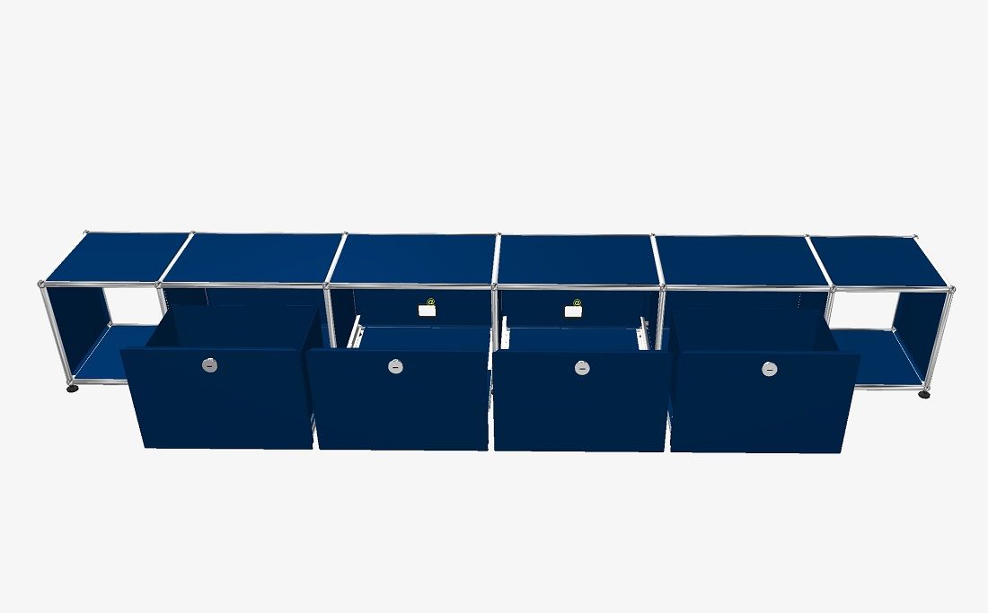 USM Board gentian blue without locks Wx270 cm USM Haller SINGLE PIECES