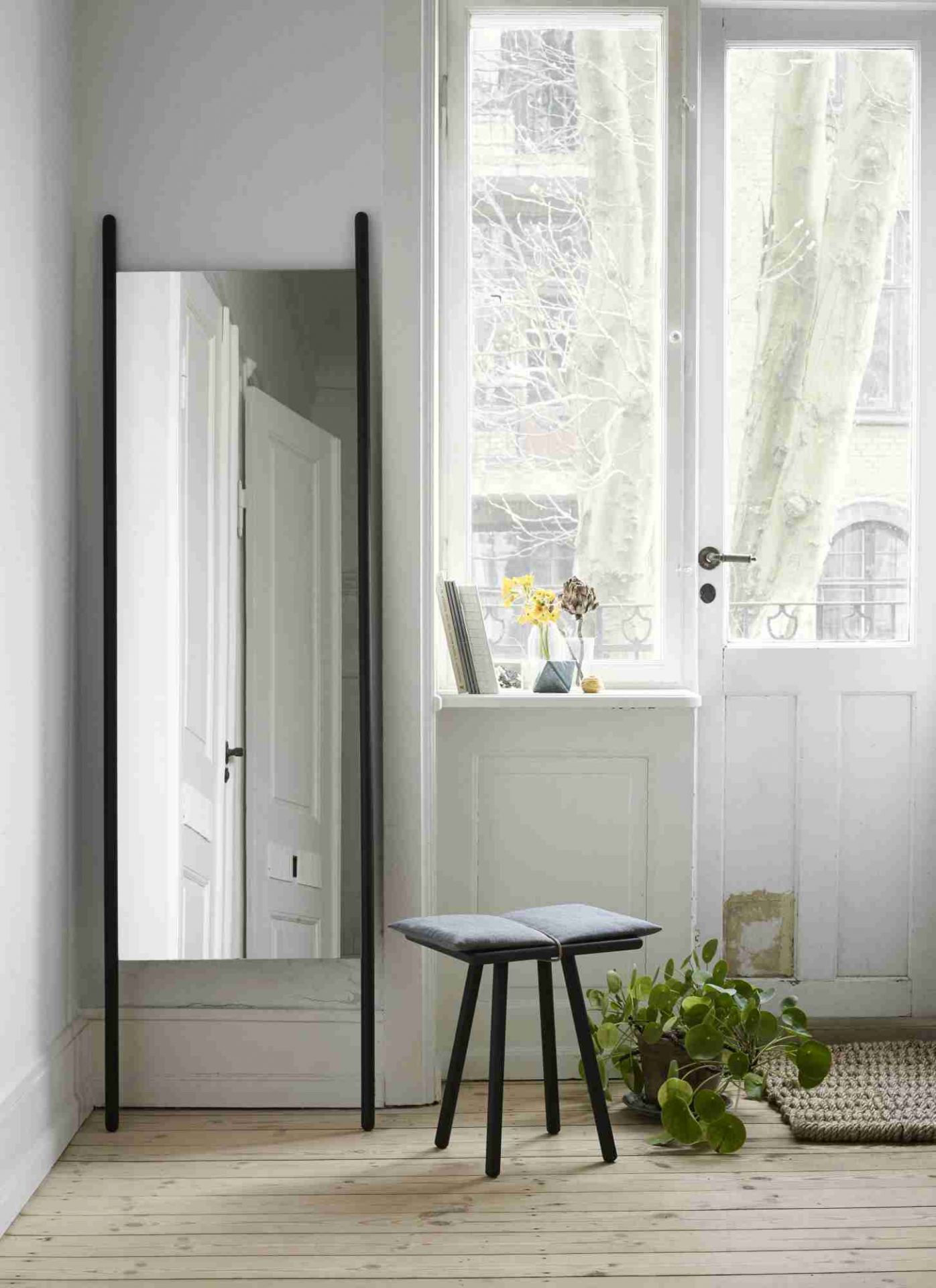 Georg Stool black lacquered oak stool Skagerak by Fritz Hansen