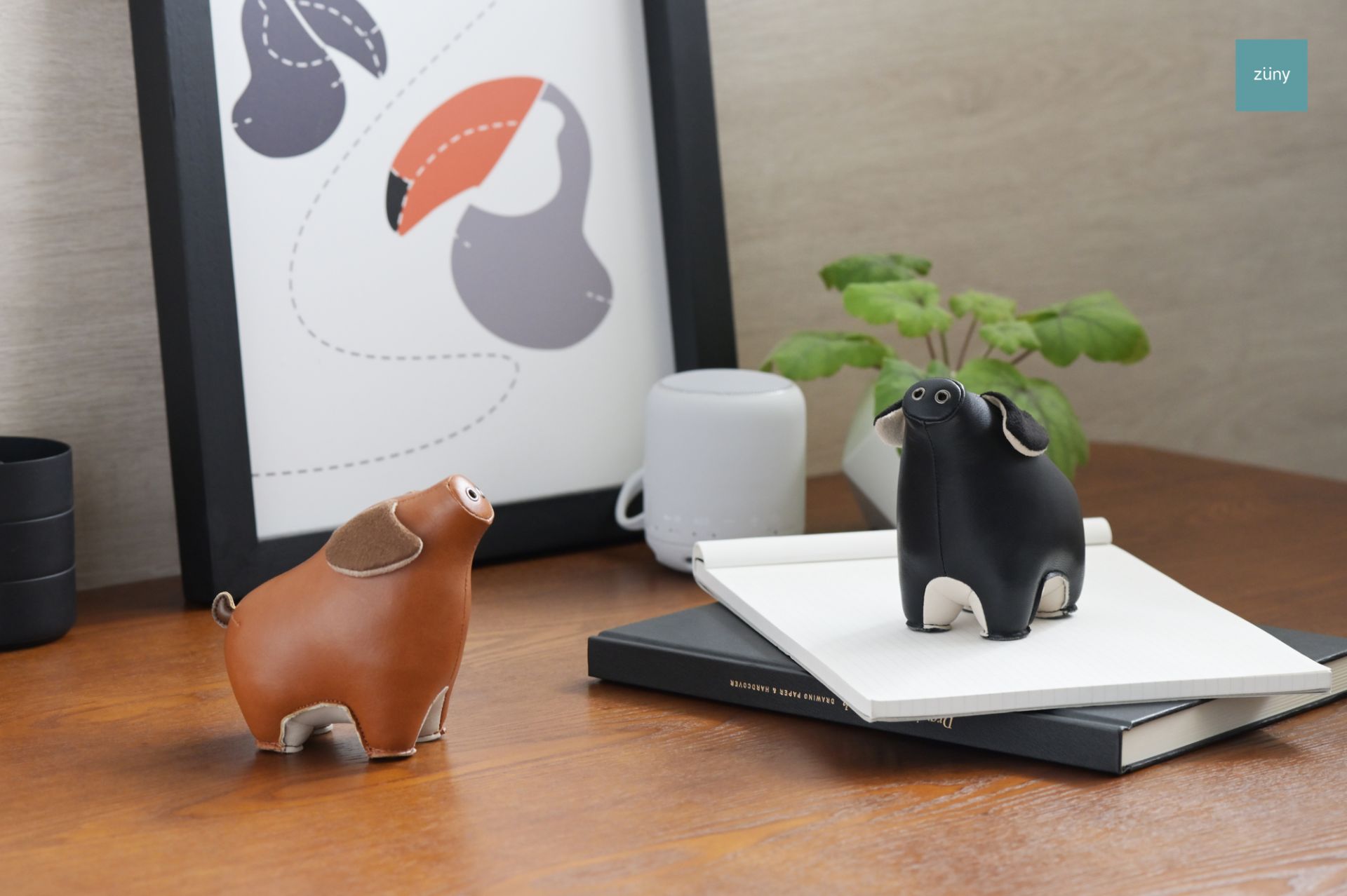 Paperweight Pig Diya Black/Wheat Züny