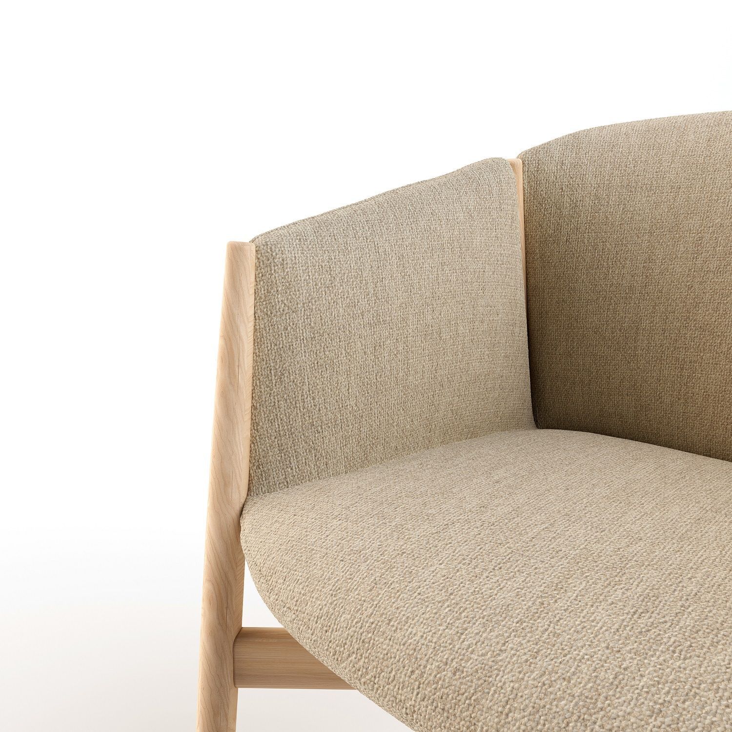 Kagu chair with armrests wooden frame Cor