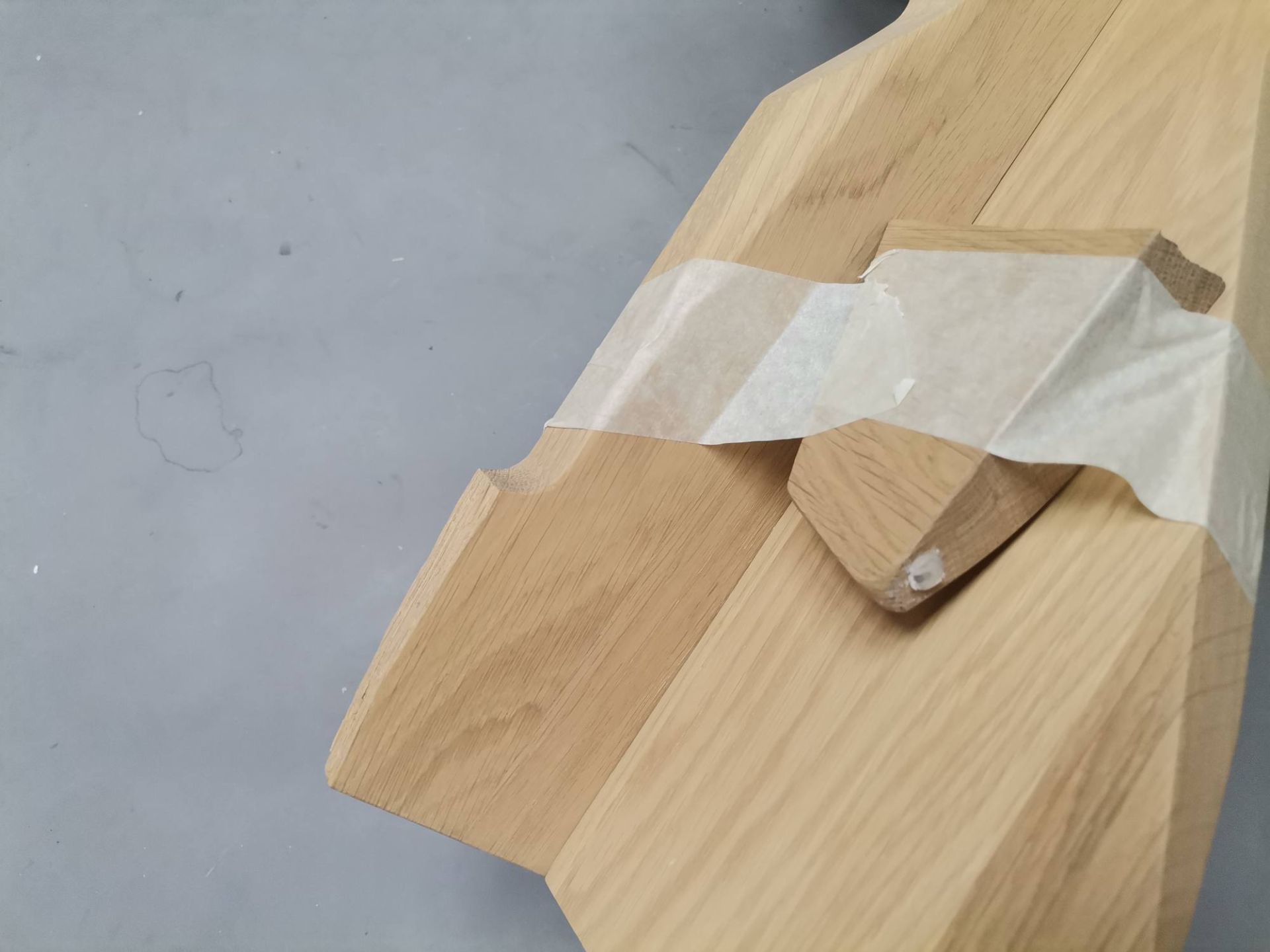 Rock stool OAK GROWN WITH WHITE PIGMENTED Out IMPERFECT ITEMS