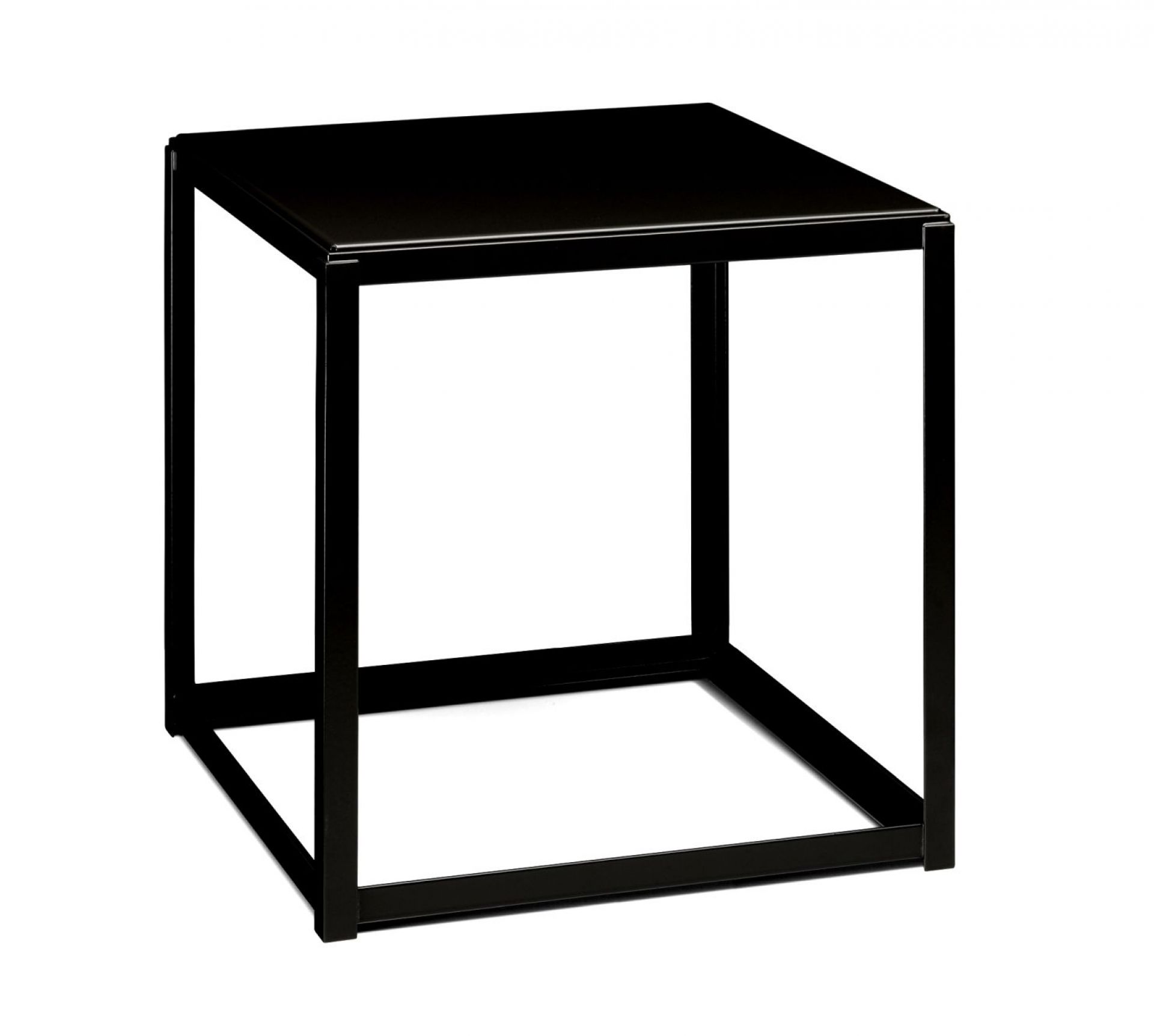Schwarzer Fortyforty Beistelltisch von e15, ohne Einlegeboden, modernes Design für Wohnzimmer.