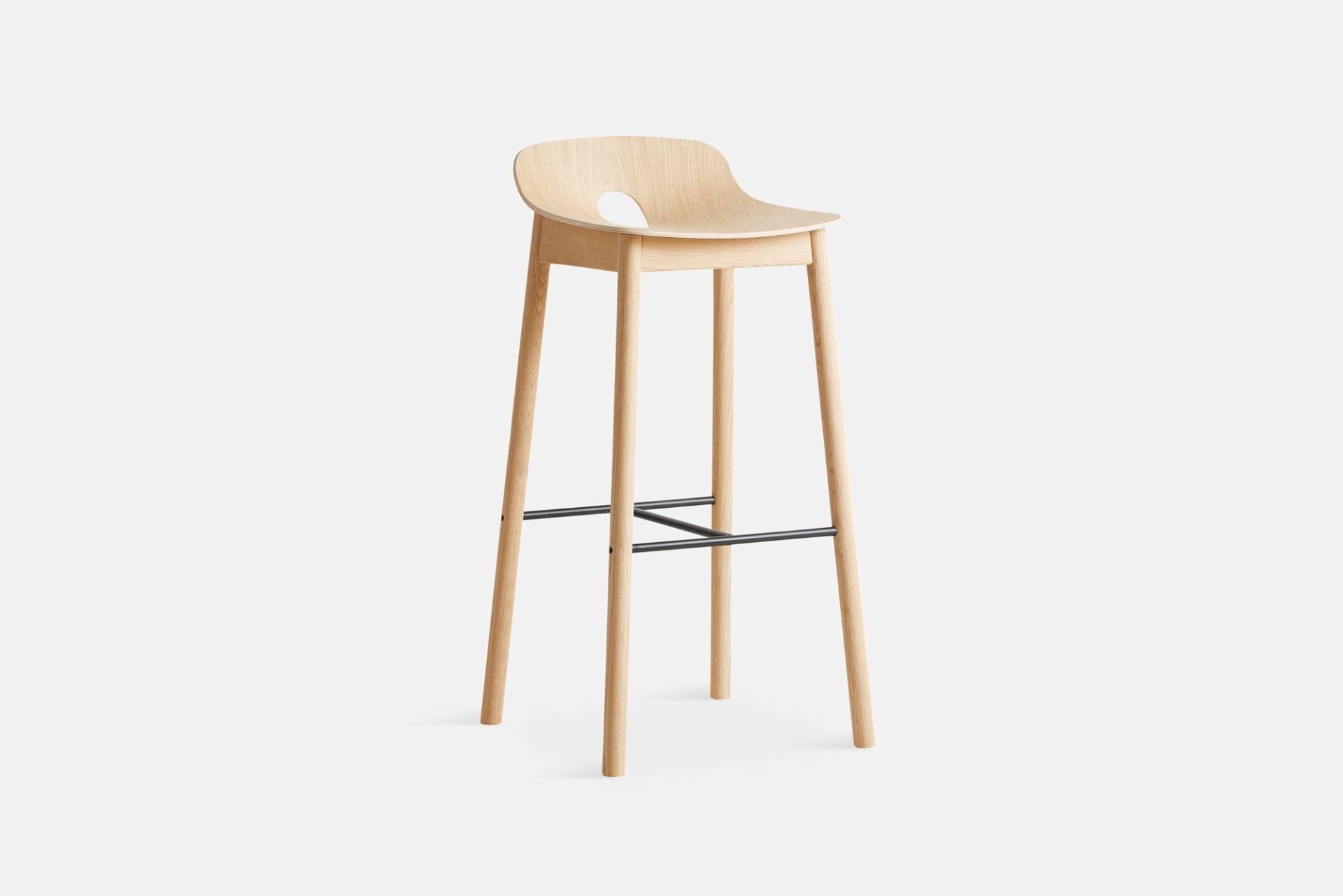 Mono Bar Stool Oak pigmented white Woud SINGLE PIECES
