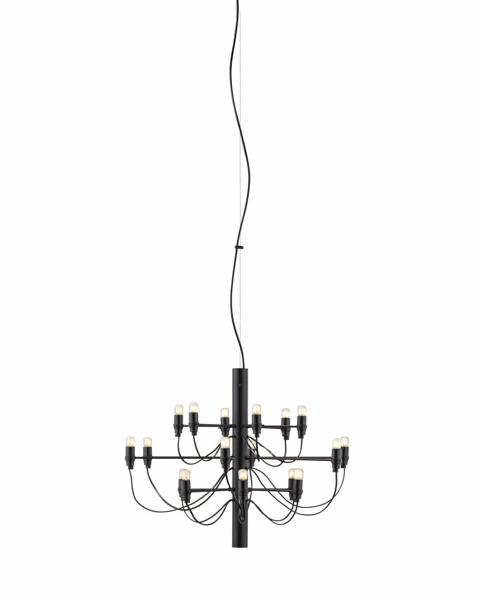 2097/18 Chandelier Black with Frosted Bulbs Flos