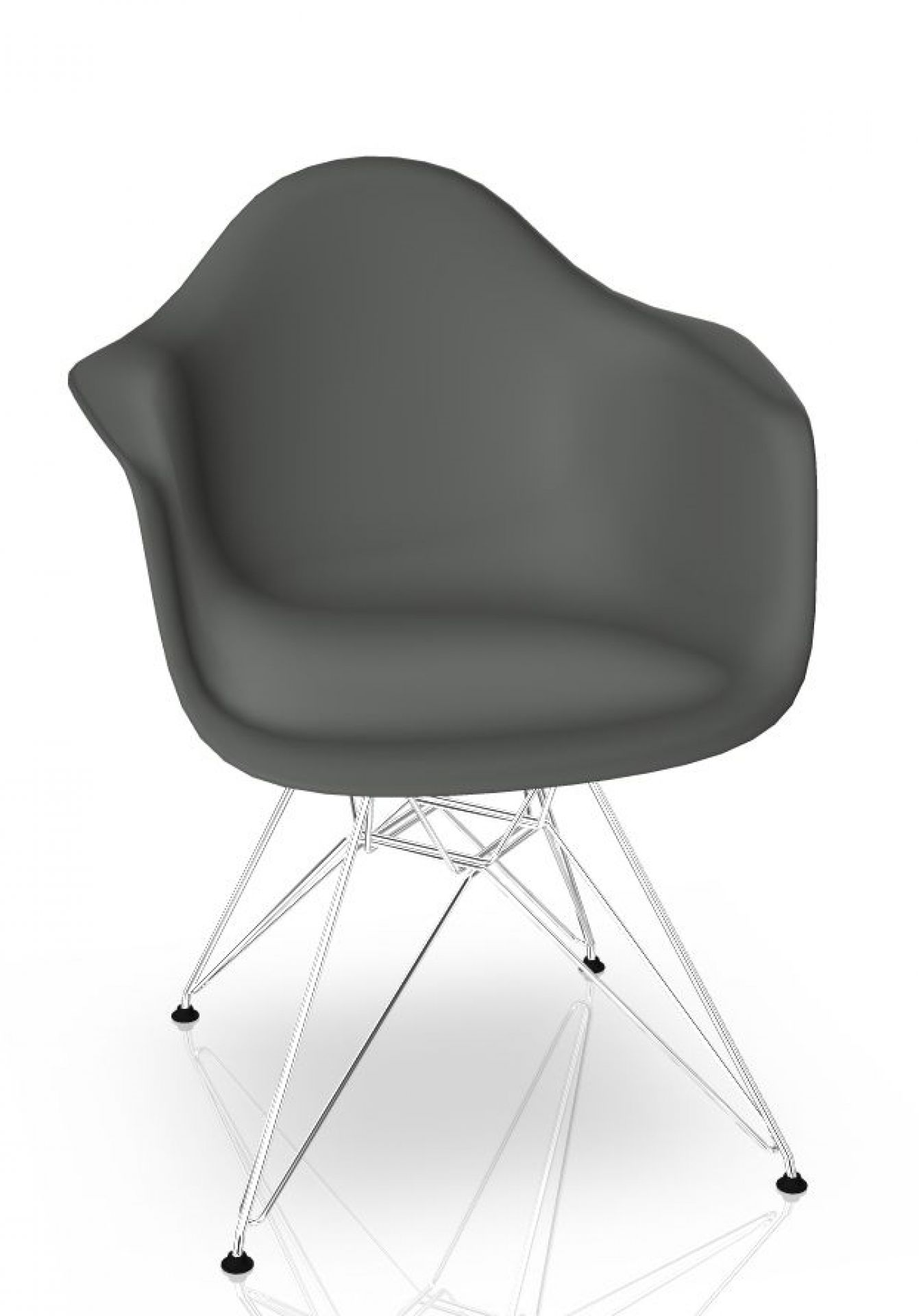 Eames Plastic Arm Chair DAR Chair Vitra Chrome - Granite grey