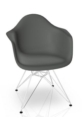 Eames Plastic Arm Chair DAR Chair Vitra Chrome - Granite grey