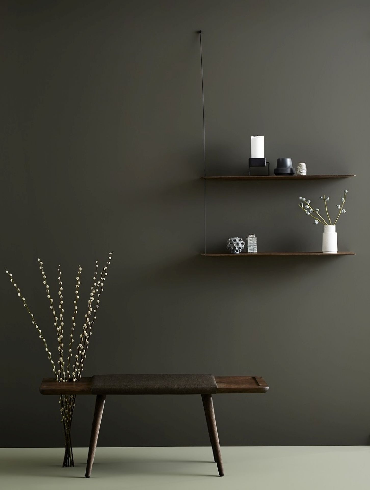 Stedge Wall shelf width 60 cm Smoky oak Woud SINGLE PIECES
