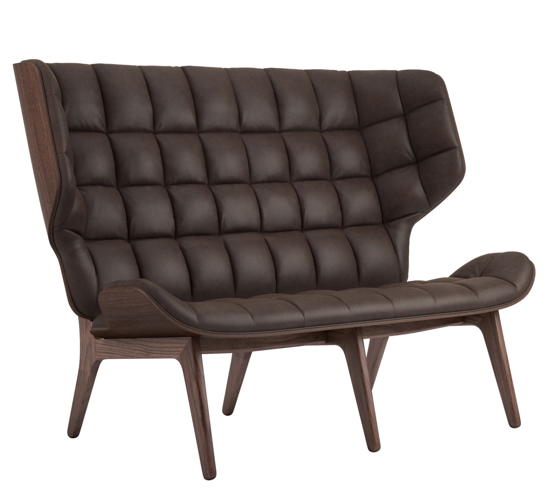 Mammoth Sofa Leather cover Norr11 Oak dark stained Dunes Leather Dark brown