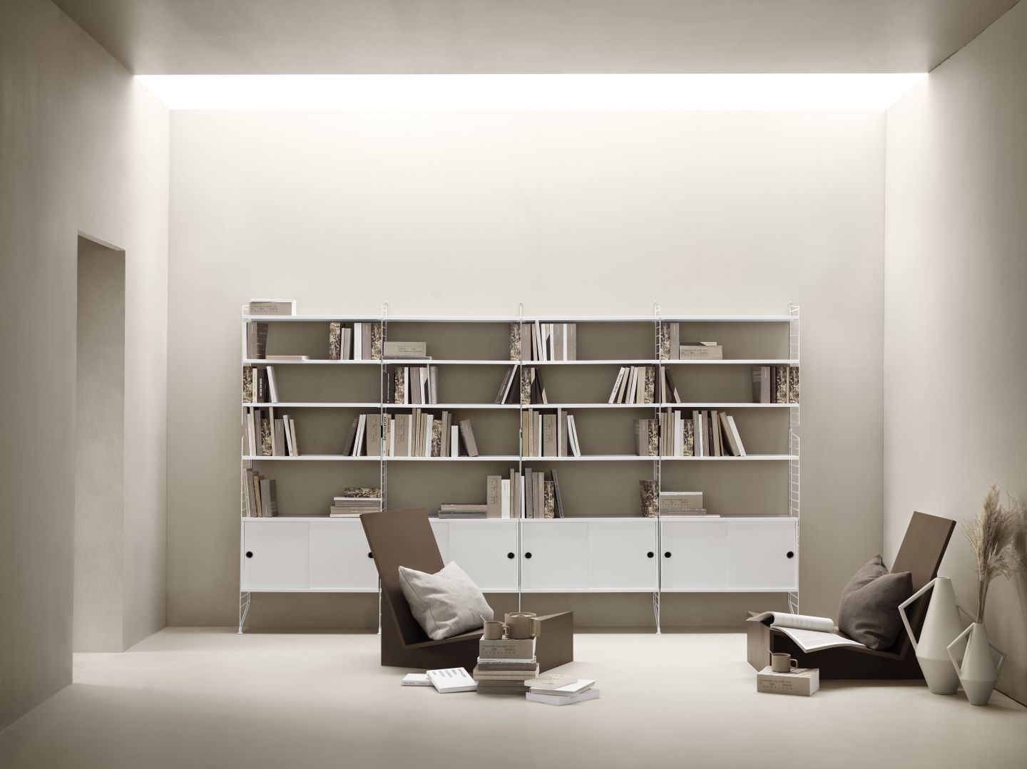 String Living Room Wall Shelving System F String Furniture 