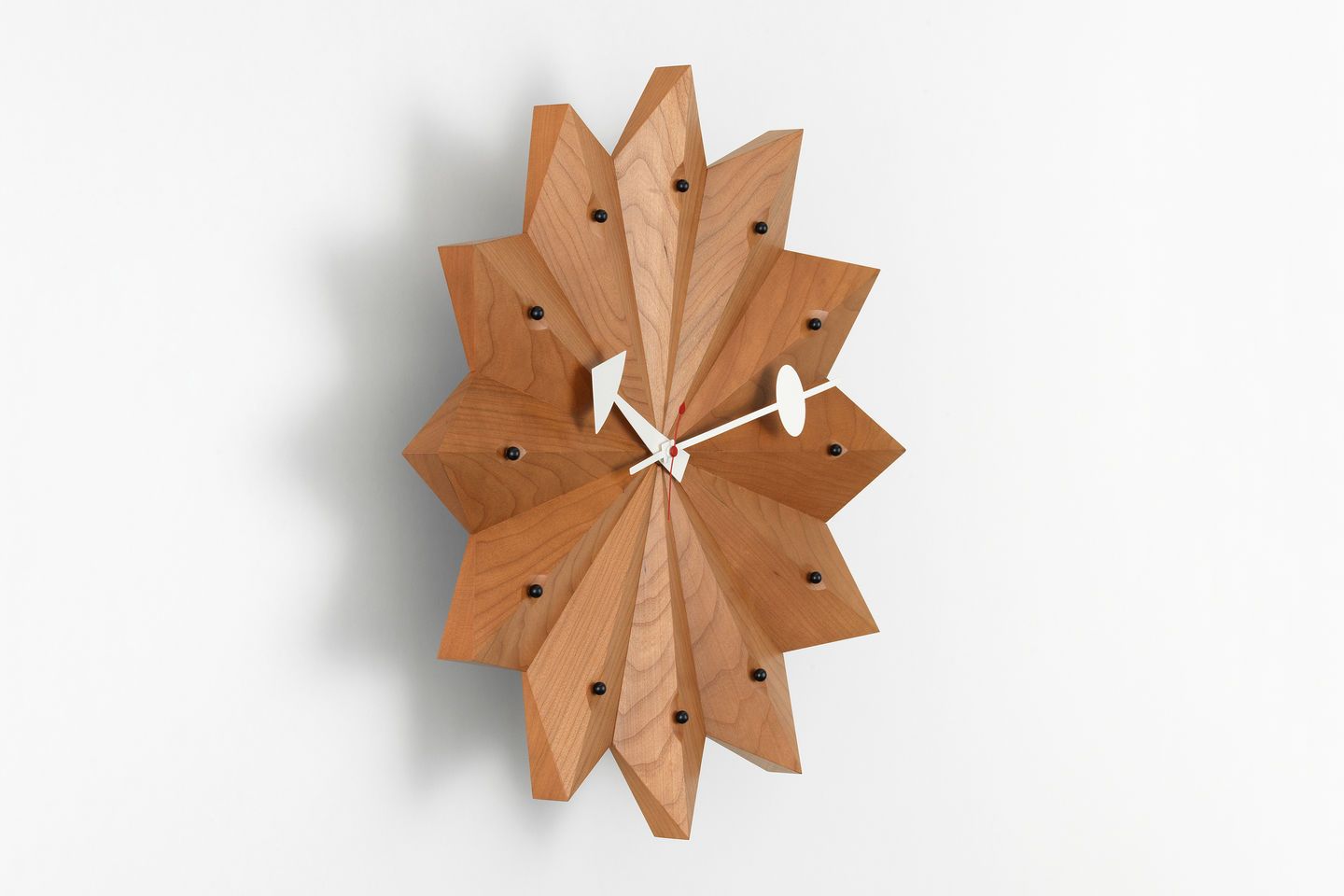 Fan Clock Wall Clock Cherry Wood Vitra