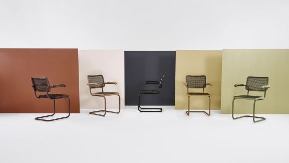 S 64 V Tubular steel classic cantilever chair Thonet