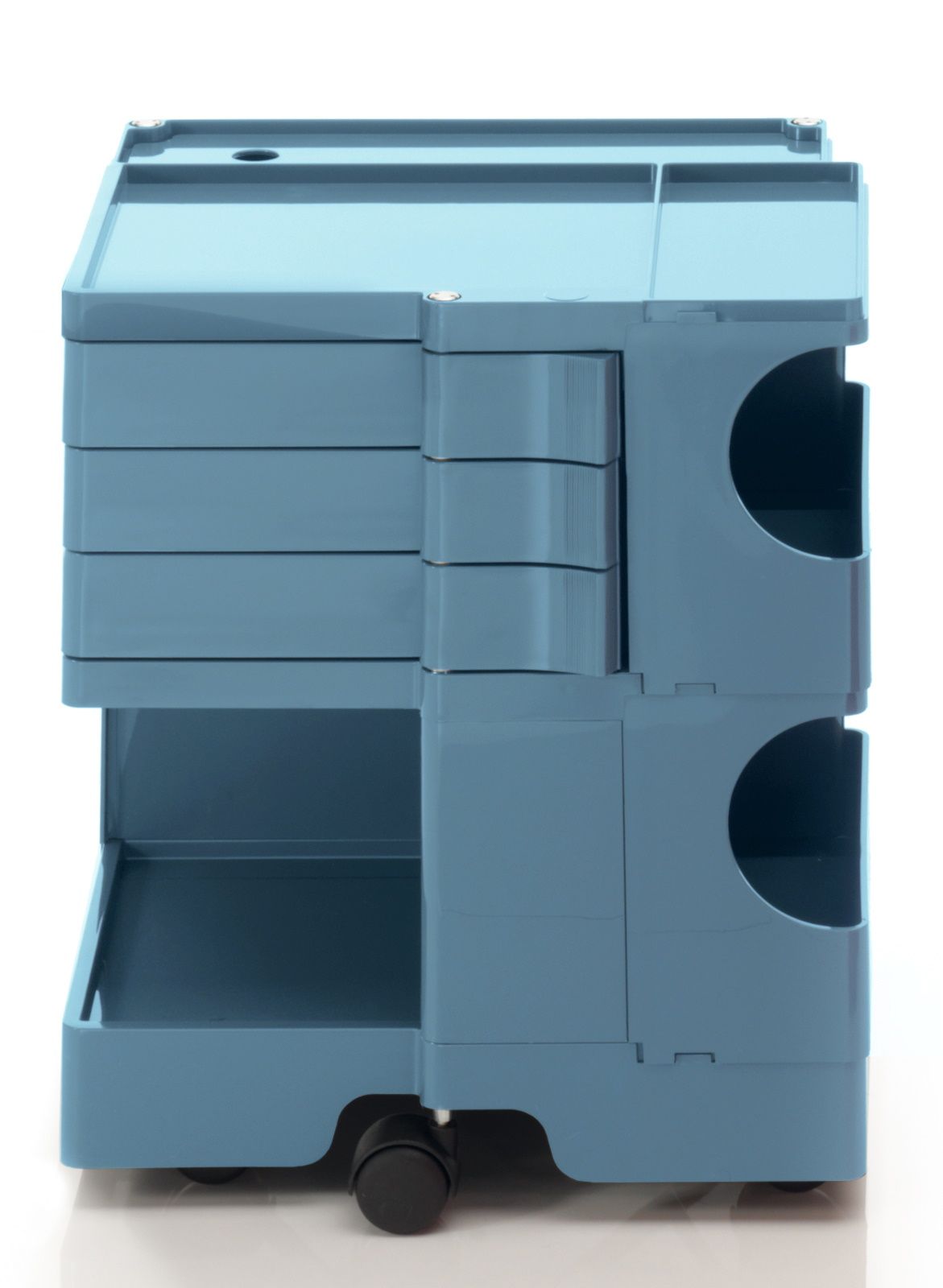 Boby in WHALE mobile pedestal B-Line LIMITED EDITION Boby Rollcontainer in Blau: Vielseitiger, mobiler Rollwagen mit Schubladen und Ablagefächern.