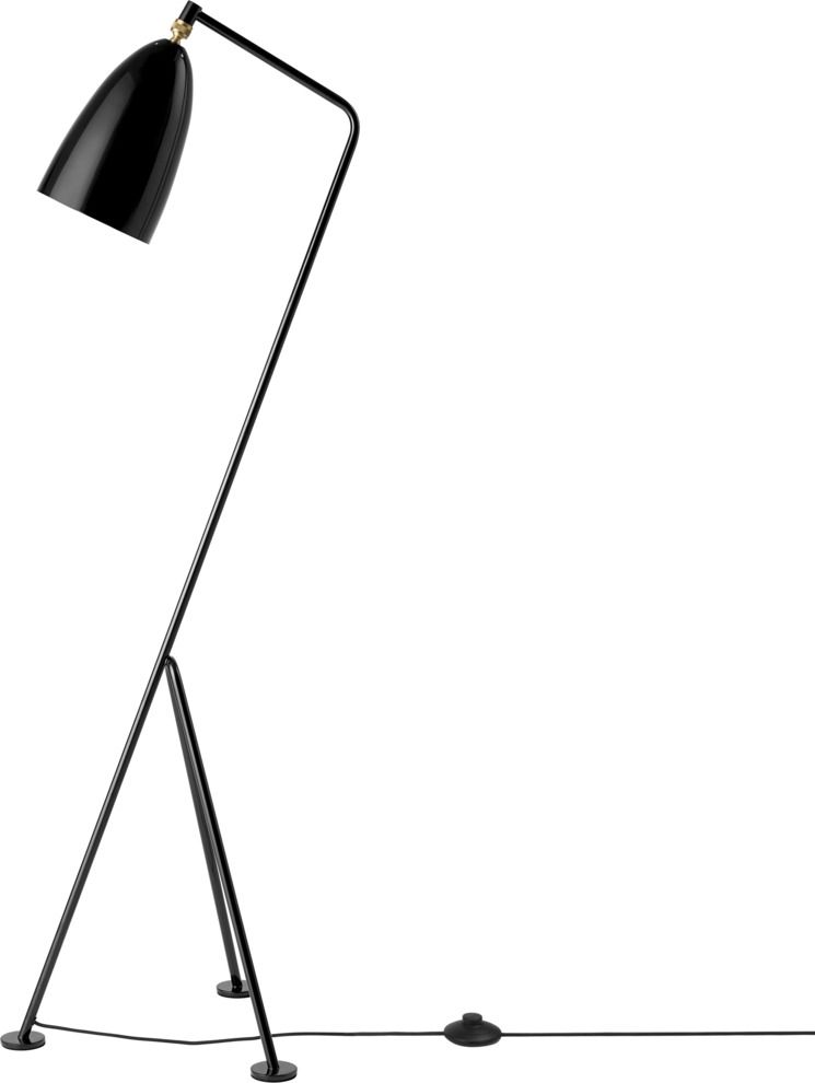 Gräshoppa / Grashoppa Floor light black glossy Gubi