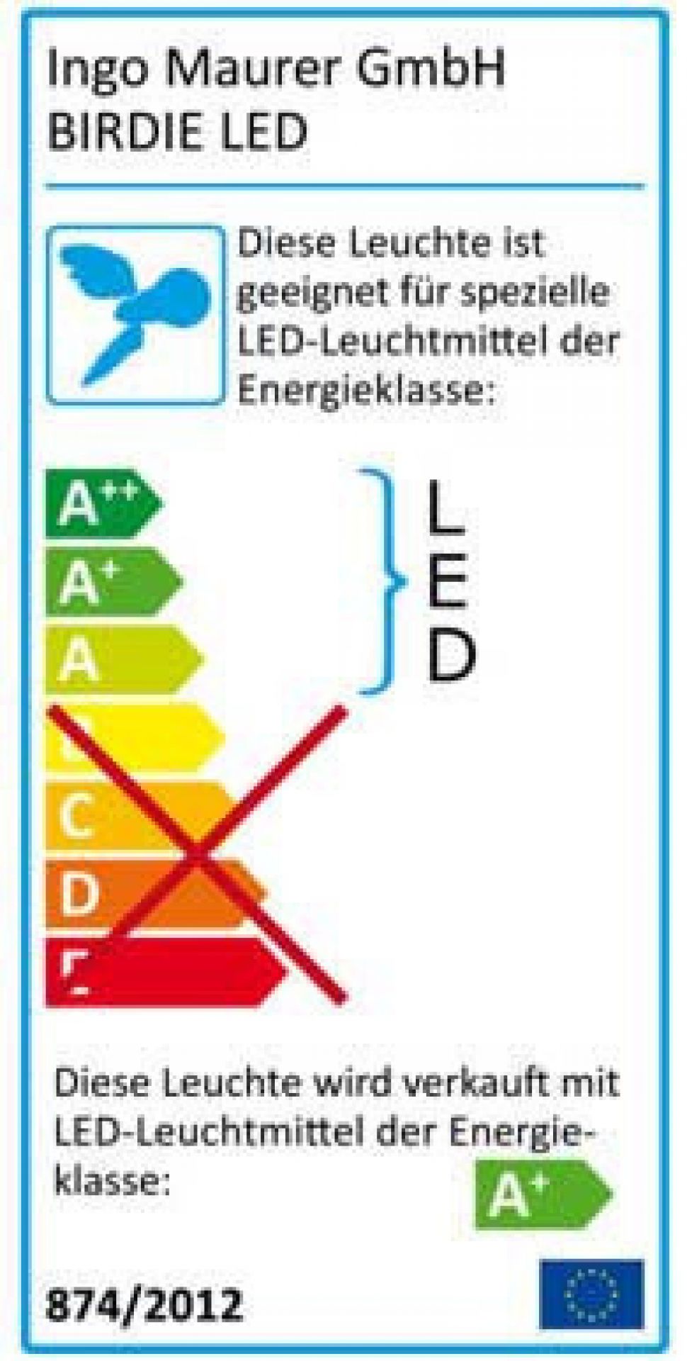 Birdie LED chandelier 220-240 V Ingo Maurer