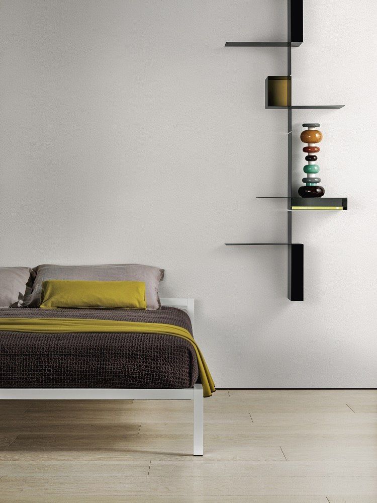 Aluminium Bed lacquered MDF Italia