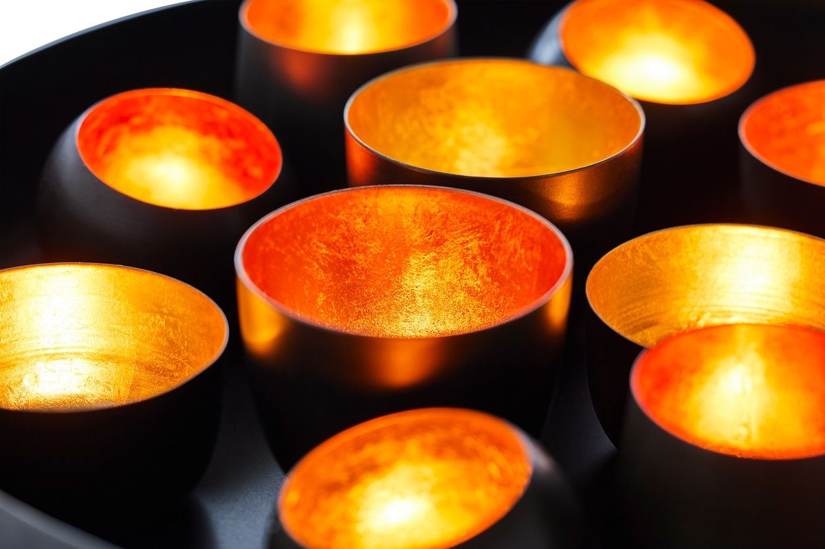 Santa Lucia Tray with 12 Tealight Holders Steel Philippi 