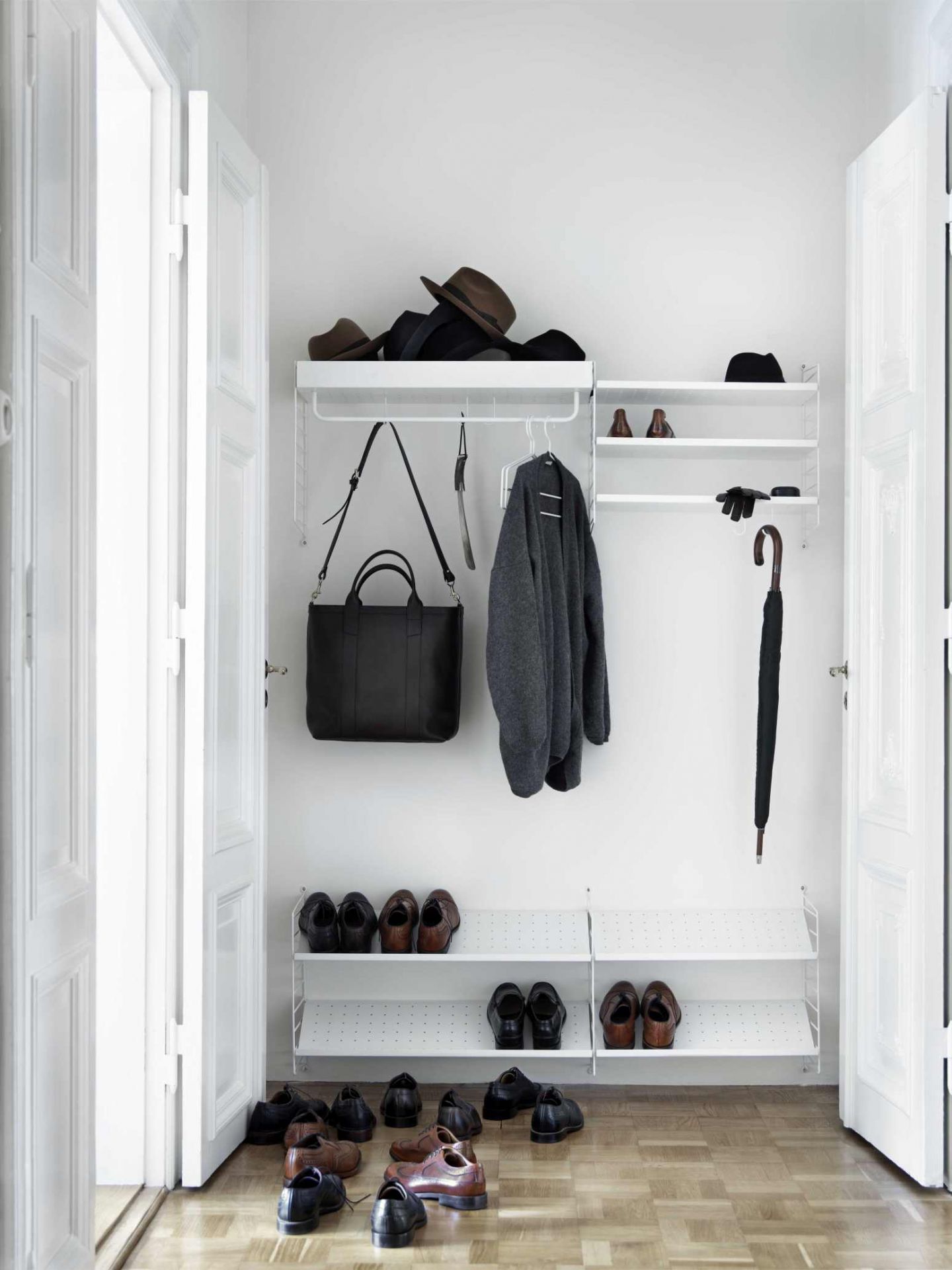 String Hallway Wall Shelving System F String Furniture Black - Black