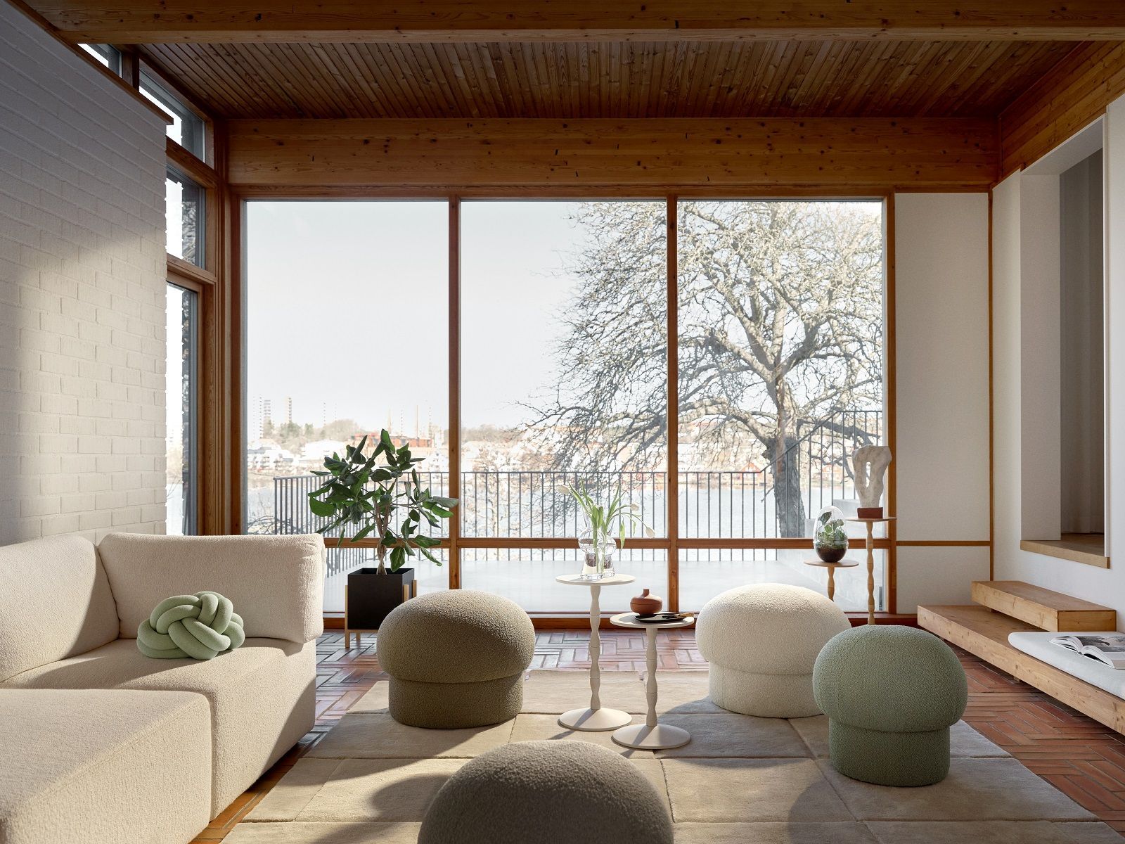Uno pouf stool 65 cm GREEN Design House Stockholm SINGLE PIECES
