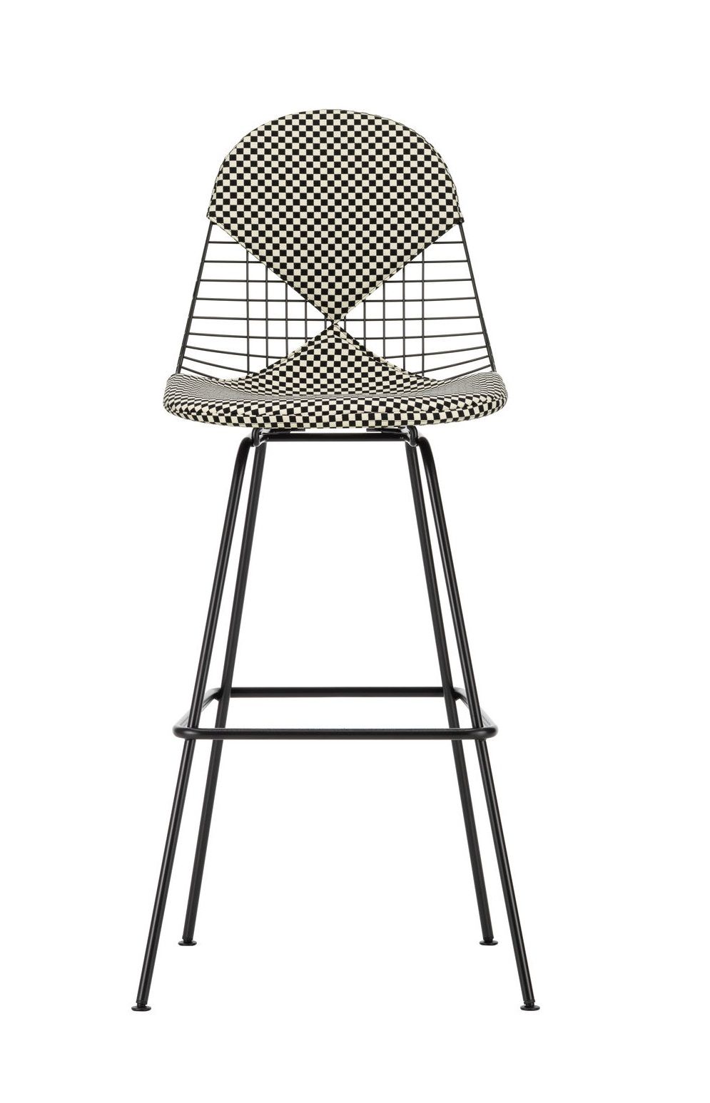 Eames Wire Bar Stool Bar stool High with seat and backrest upholstery Vitra