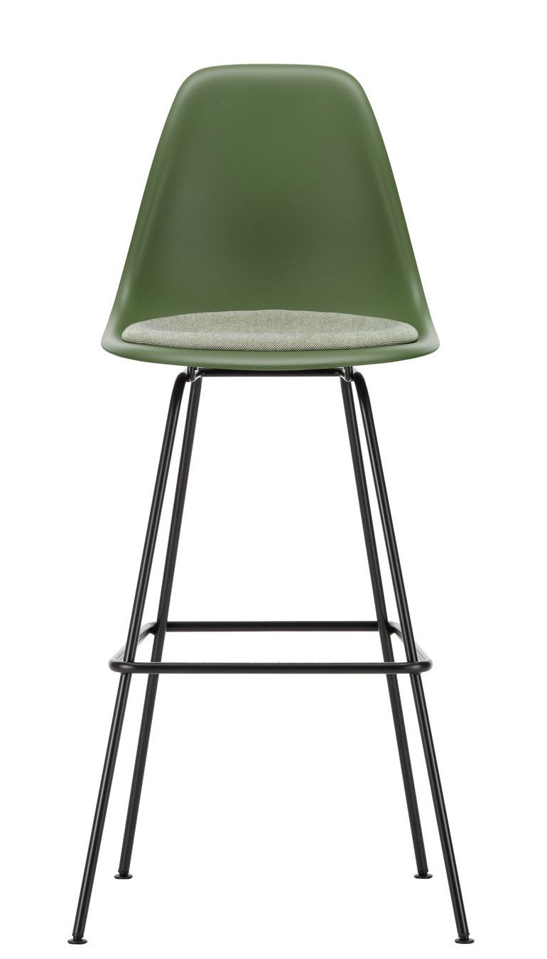 Eames Plastic Bar Stool Bar Stool High with seat cushion Vitra