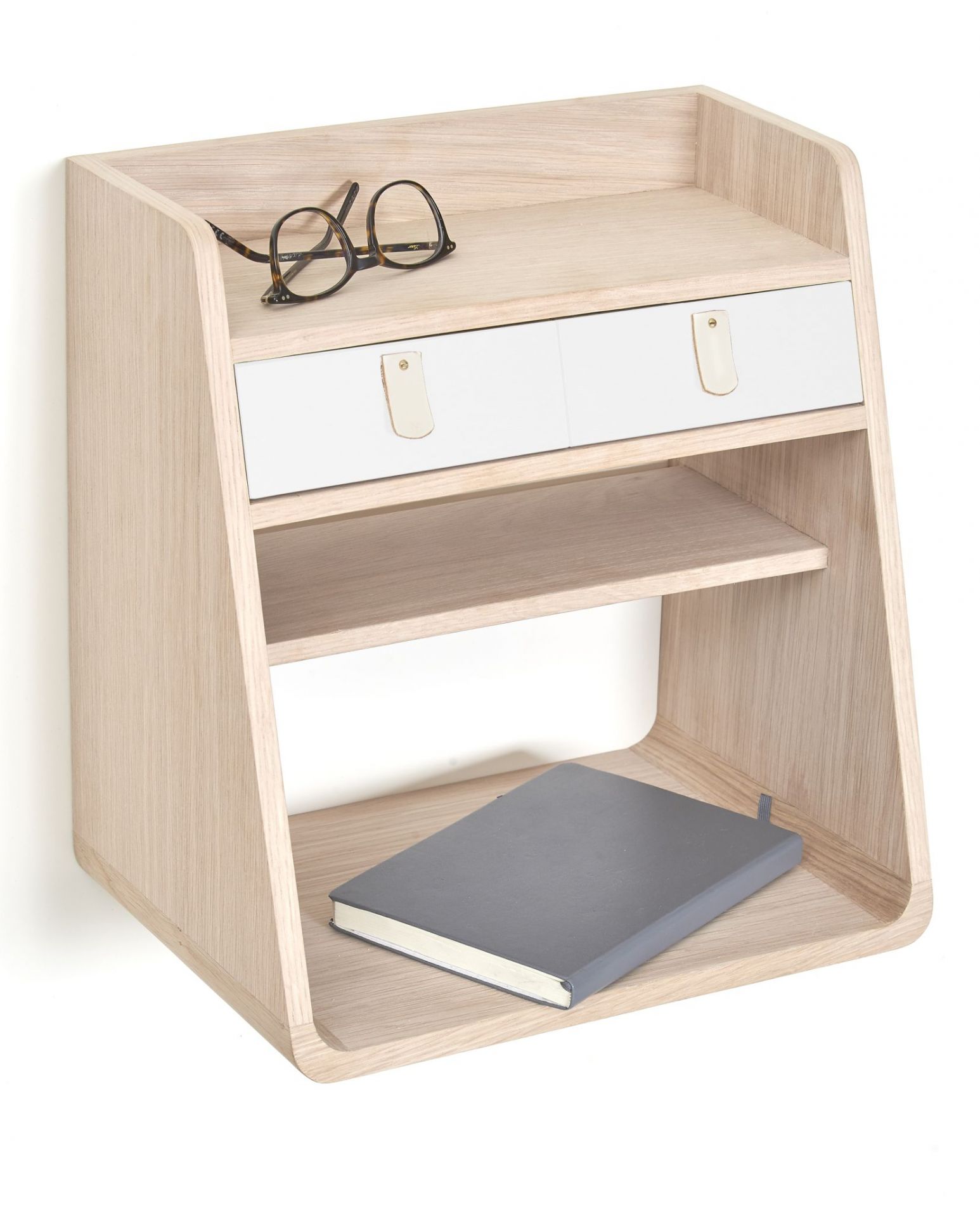 Suzon wall mounted storage Oak-white Hartô