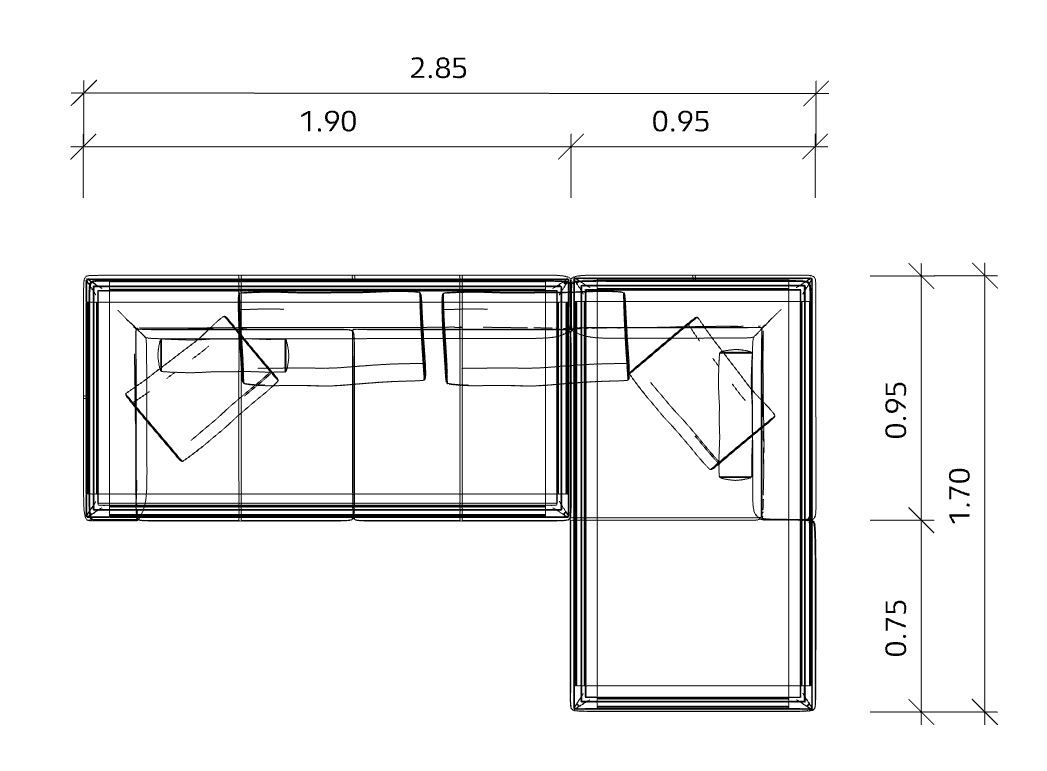 Jaan Living 3 Seater Sofa with 2 Back Cushions, 2 Comfort Cushions & 2 Comfort Castors Combi A21 Walter Knoll 