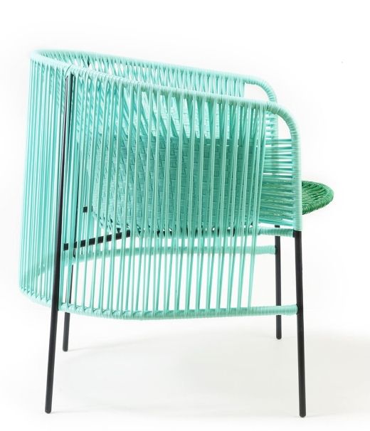 Caribe Lounge Chair Armchair Outdoor ames Turquoise / Emerald green / Black