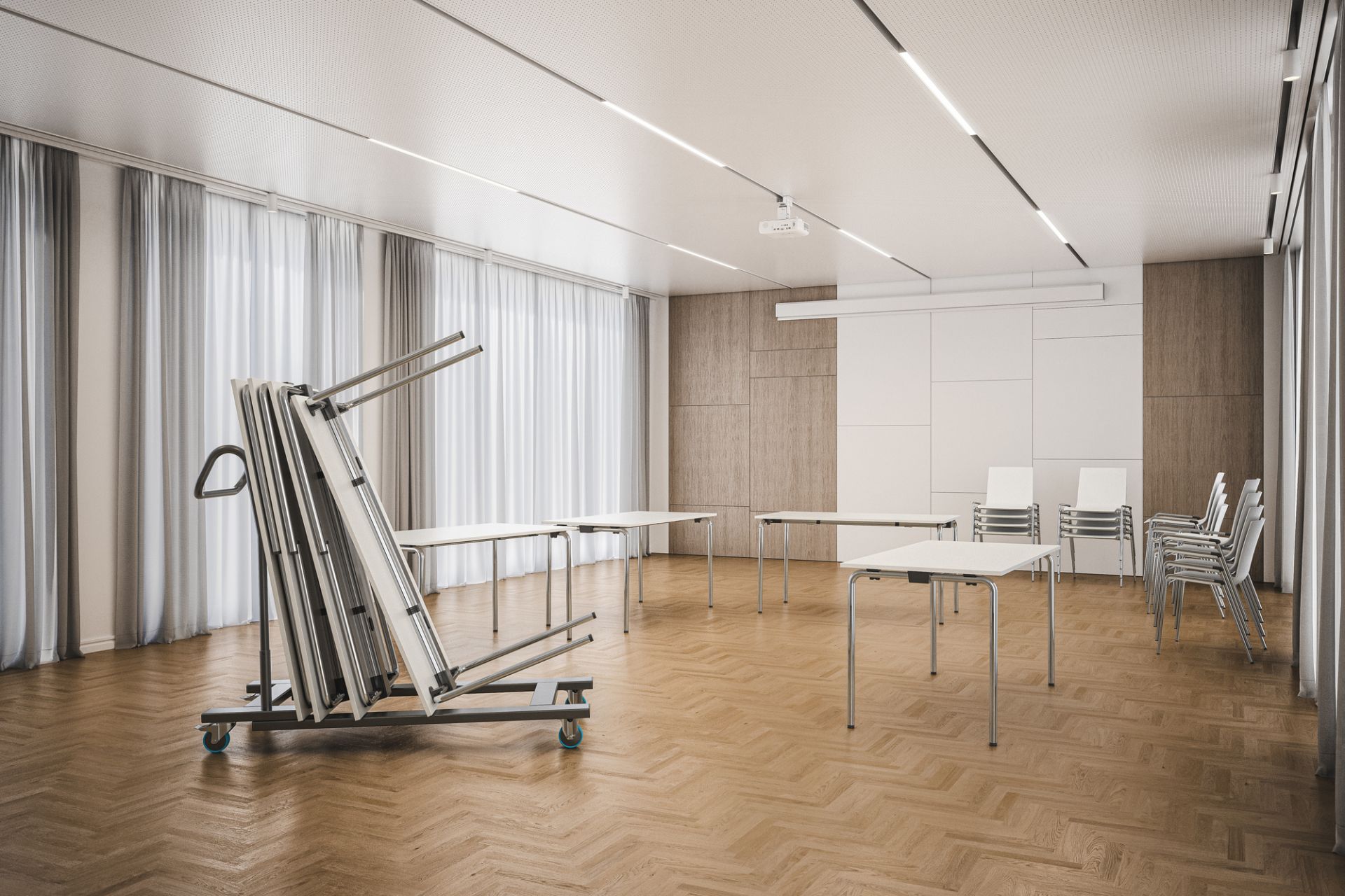 S 1196 1 Folding table Thonet 140 cm