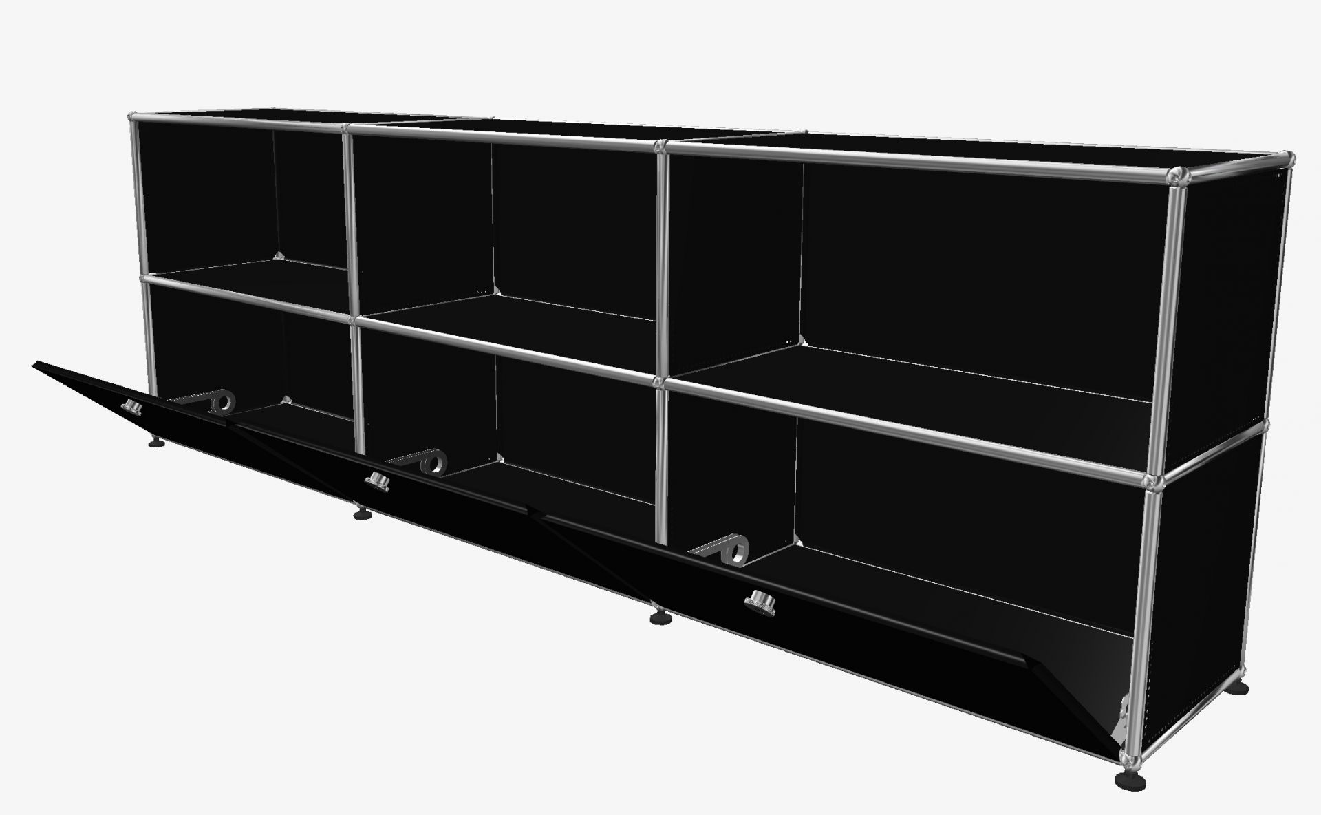 USM Haller Sideboard 3 Open / 3 Flaps Graphite black - FAST DELIVERY    