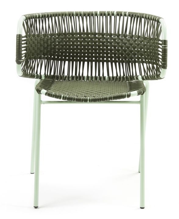 Cielo Stacking Armchair Stackable Armchair Outdoor ames Olive green - Pastel green