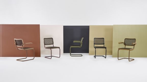 S 64 V Tubular steel classic cantilever chair Thonet