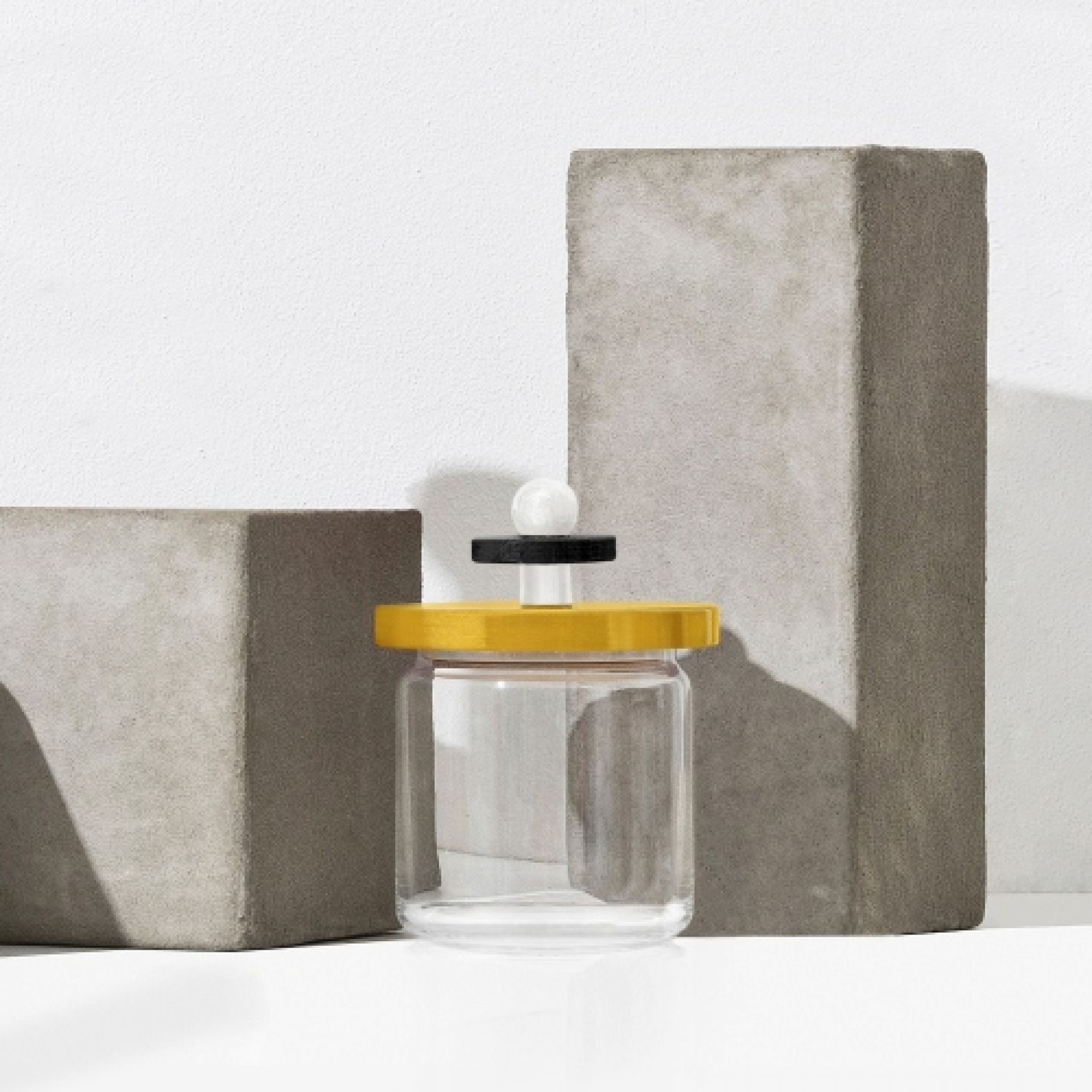 Kitchen jar ES16/75 H 17 cm Alessi Yellow, black and white SINGLE PIECES