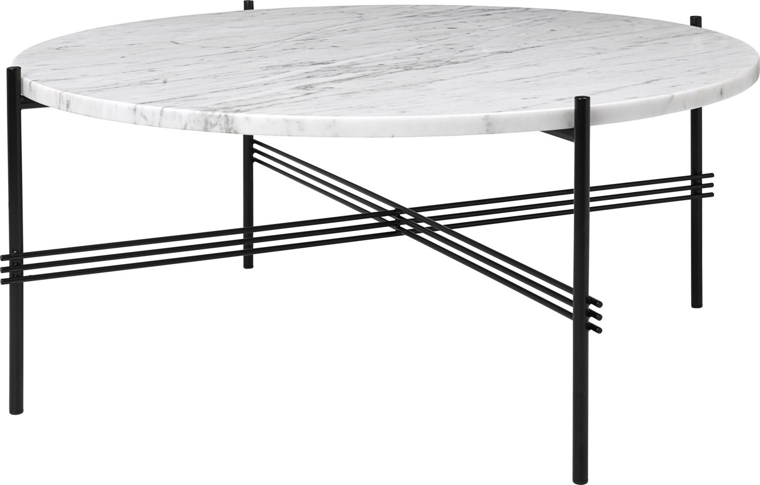 TS Coffee Table 80 Coffee Table White Marquina Marble Gubi