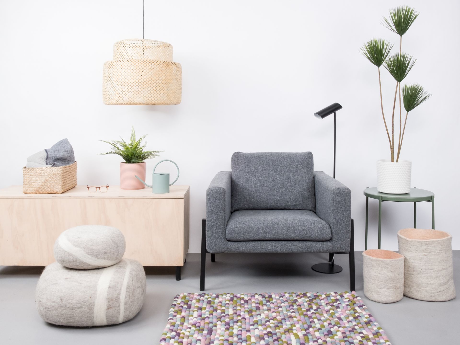 Felt ball Carpet 120x170 cm myfelt
