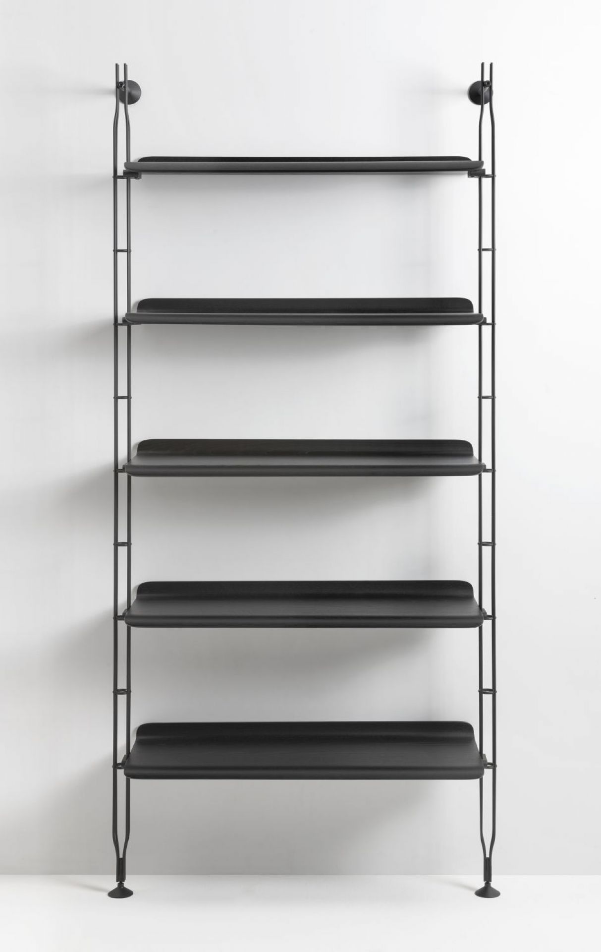 Adam Wood Shelf 5 shelves / 2 shelf supports black ash Kartell SINGLE PIECES