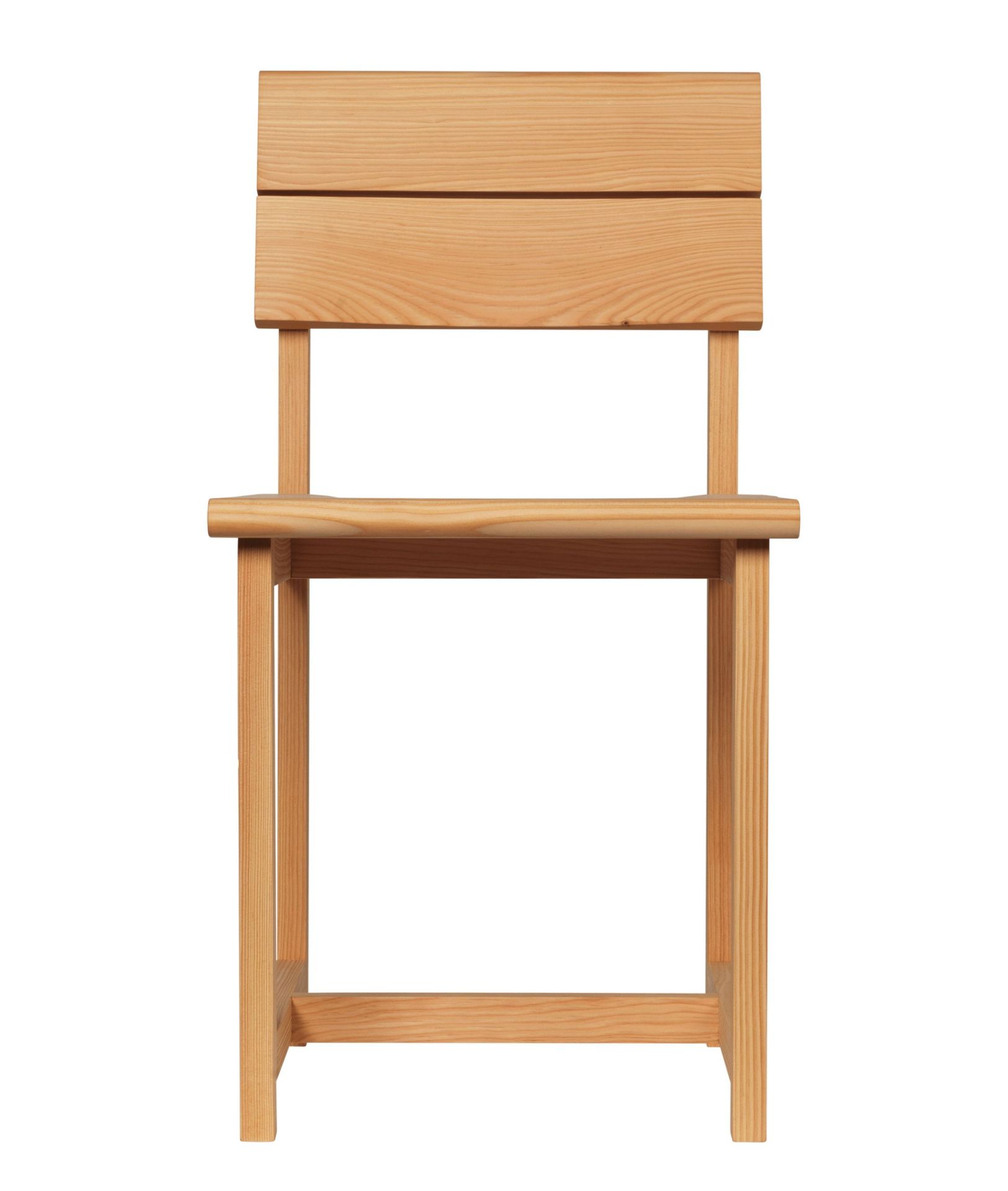 Visit Esszimmerstuhl von Ferm Living, minimalistischer Holzstuhl für Esszimmer und Küche, Frontansicht.