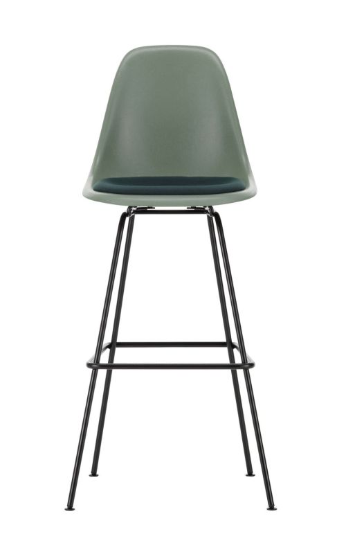 Eames Fibreglass Bar Stool High Bar stool with seat cushion Vitra 