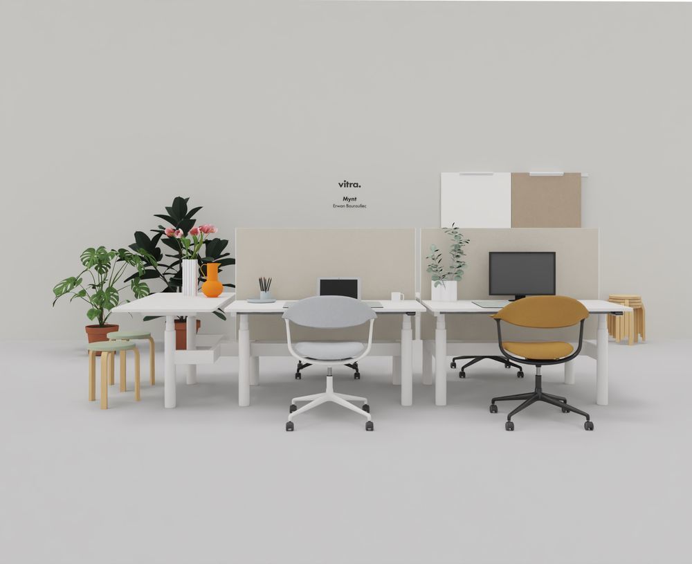Mynt back and seat Plywood office swivel chair Vitra