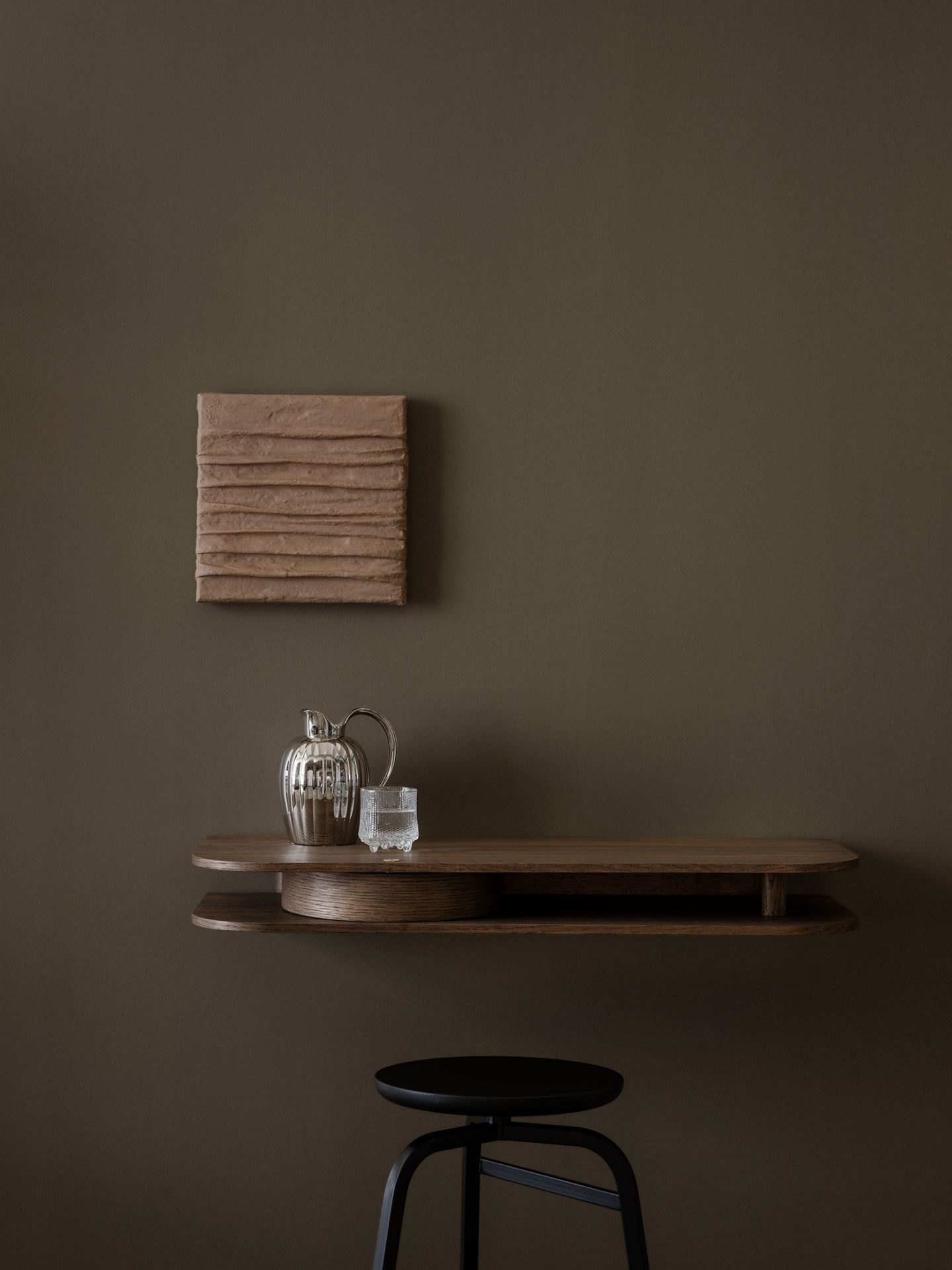 Valet wall console smoked oak Northern