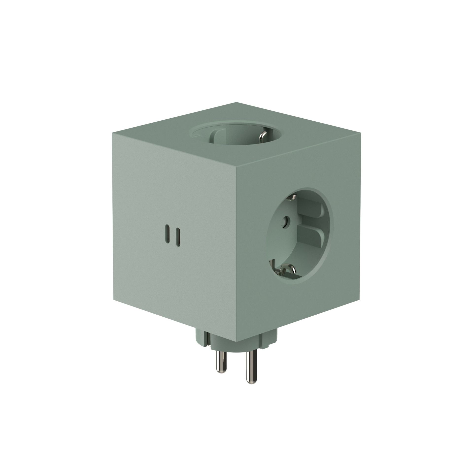 Square 2 - Avolt Socket Cube with USB-C oak green dfp Design 