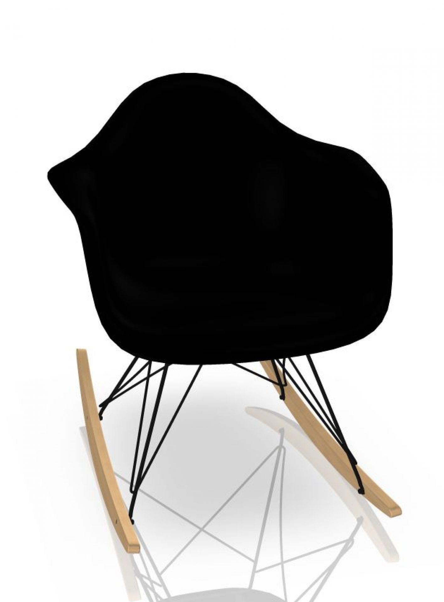Eames Plastic Arm Chair RAR Rocking Chair Vitra Maple yellowish - Black - Deep black