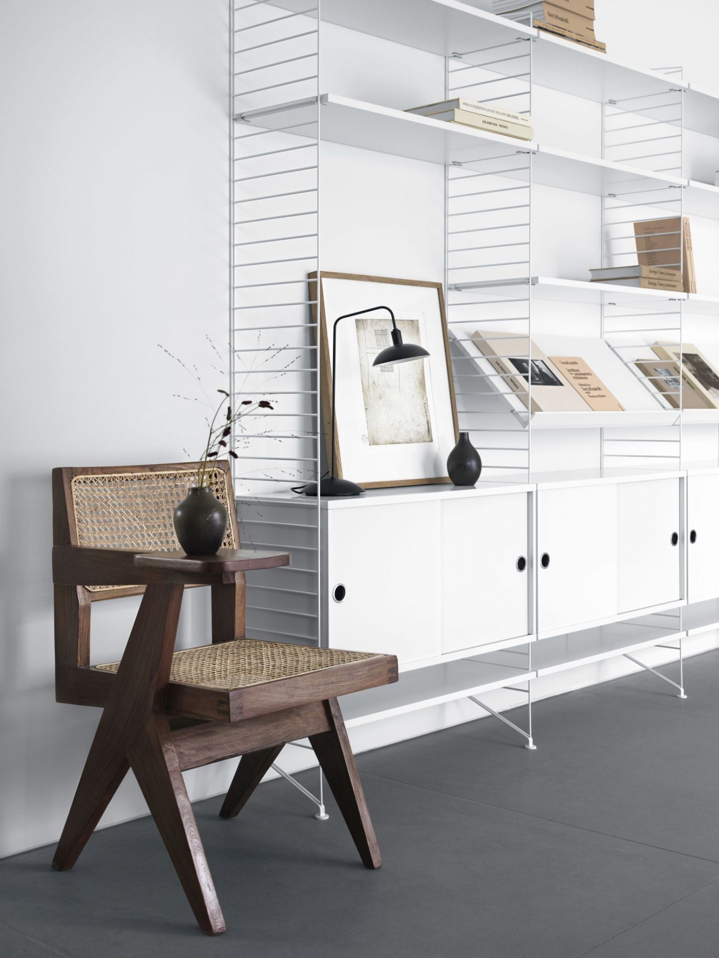 Single Piece Wardrobe Unit with Sliding Doors String Furniture