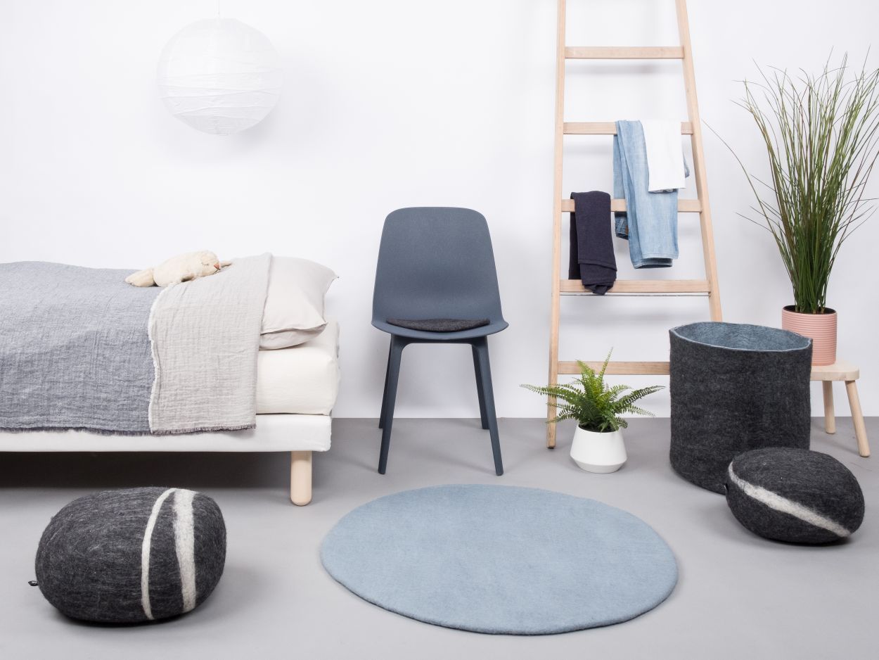 Mono Round Felt Rug Ø 160 cm myfelt Mia (light blue)